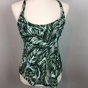 NWT A.N.A‎ Multi Palm Leaf Swimsuit Top Size M